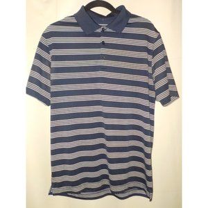 Nike Golf Dri Fit Tour Performance Mens Size Medium Blue Pinstripe Polo Shirt